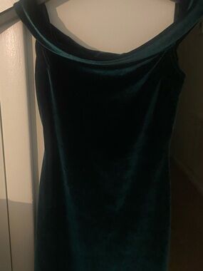 Urban Outfitters Teal Velvet Cowl Mini Dress